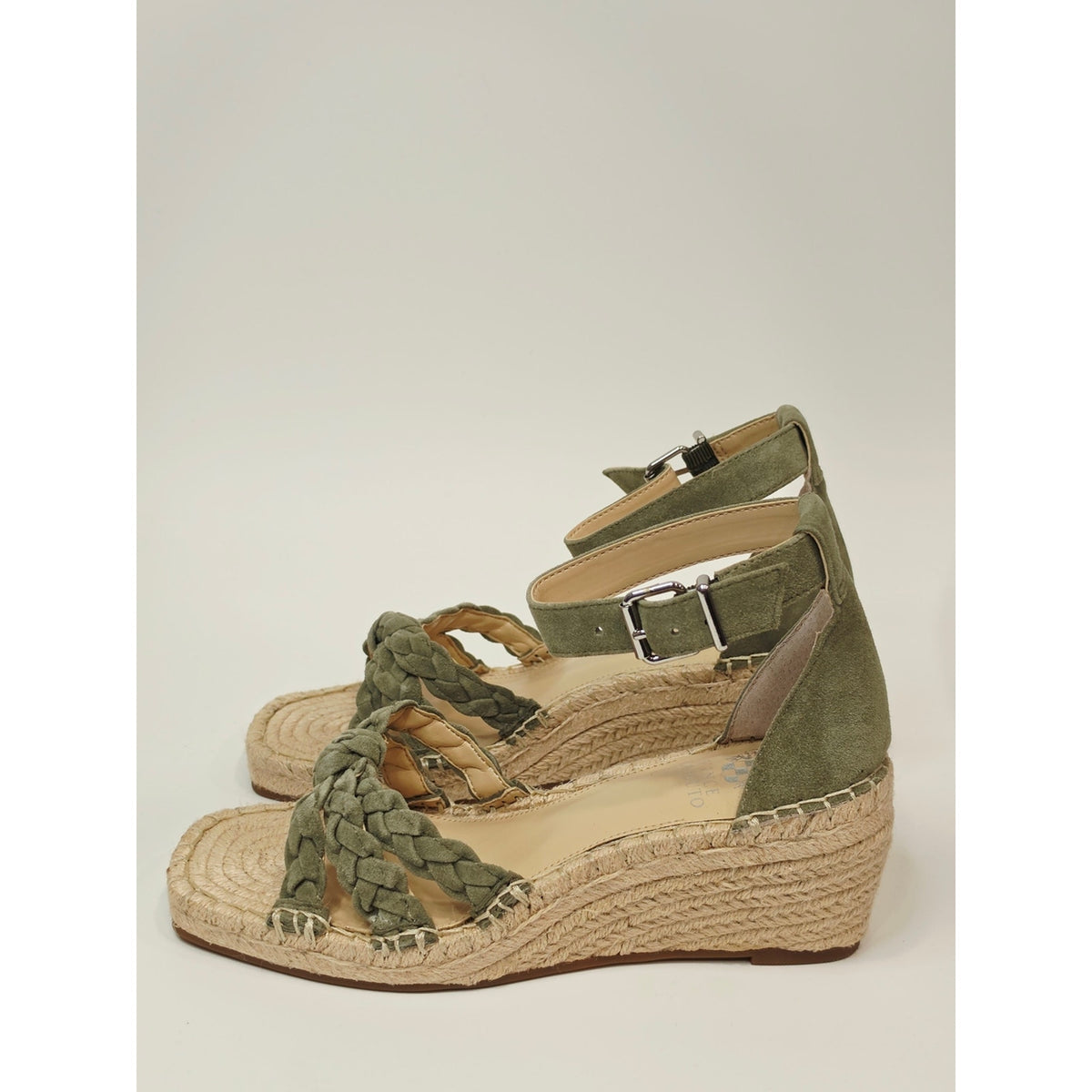 Vince Camuto Jadeya Olive Braided Espadrille Wedge Sandals