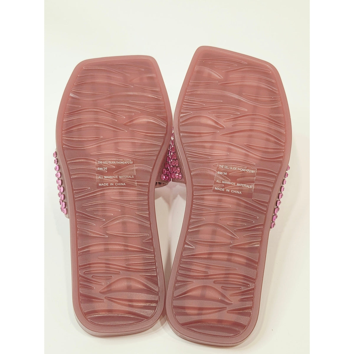 Katy Perry The Geli Slide Thong Rhinestone Slide Sandals in Pink Women's 6M