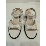 Journee Collection Cream Strappy Block Heel
