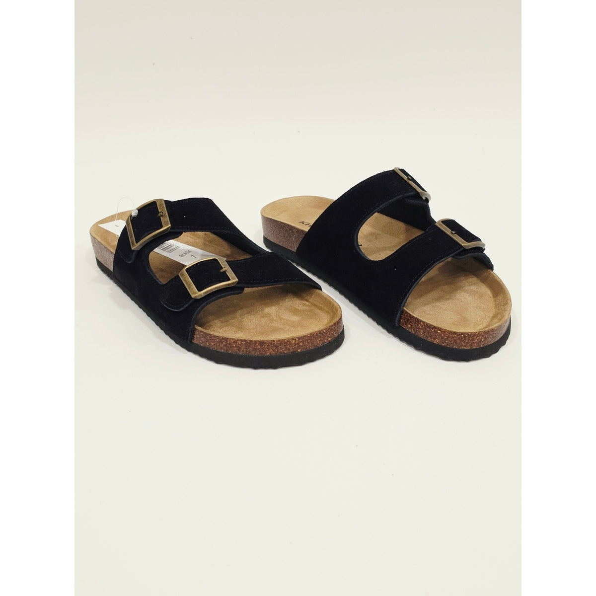 Khombu Ashville Women's Black Double-Buckle Comfort Sandals