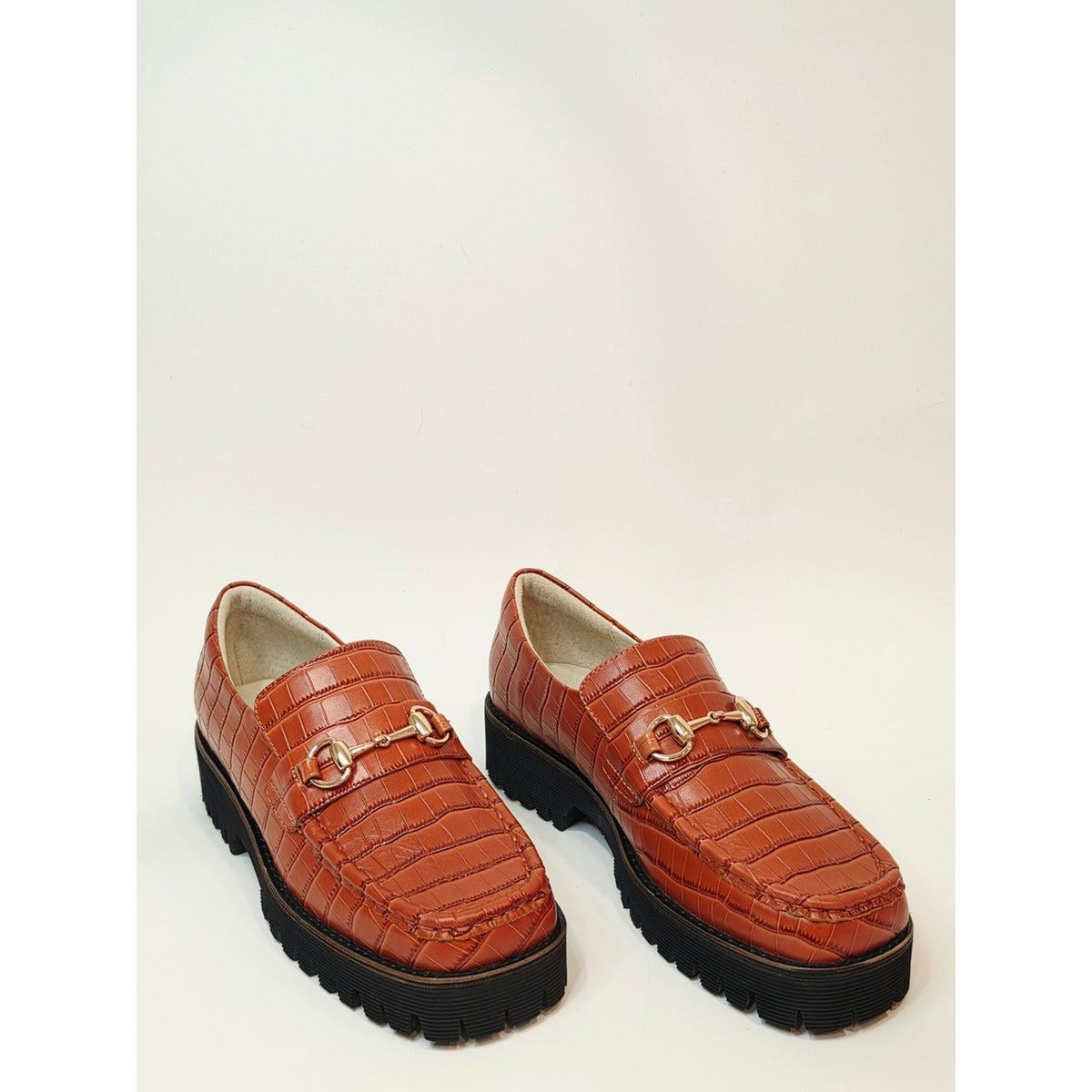 INTENTIONALLY BLANK HK-2 Croc Lug Croc-Embossed Loafers