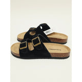 Khombu Ashville Women's Black Double-Buckle Comfort Sandals