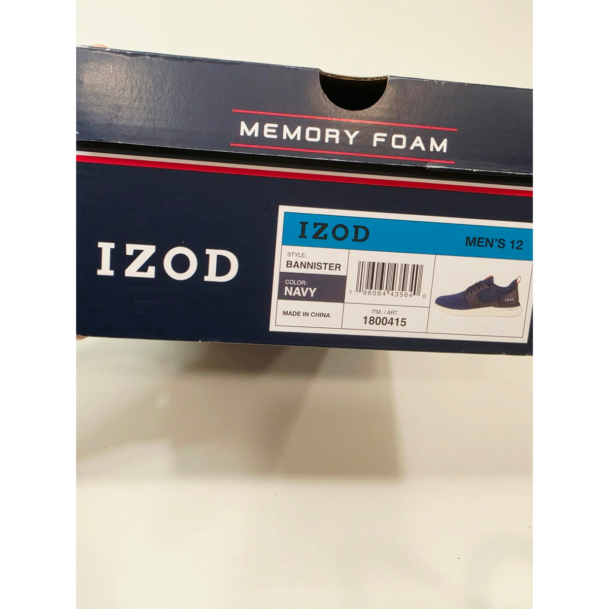 Izod Bannister Navy and Tan Low-Top Knit Lace-Up Sneakers