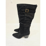 Journee Collection Kaleah Black Slouch Knee-High Block Heel Boots