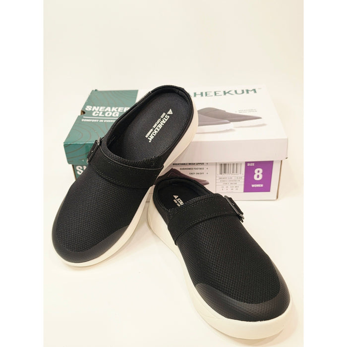 Staheekum Women’s Black Mesh Clog Mule with White Sole