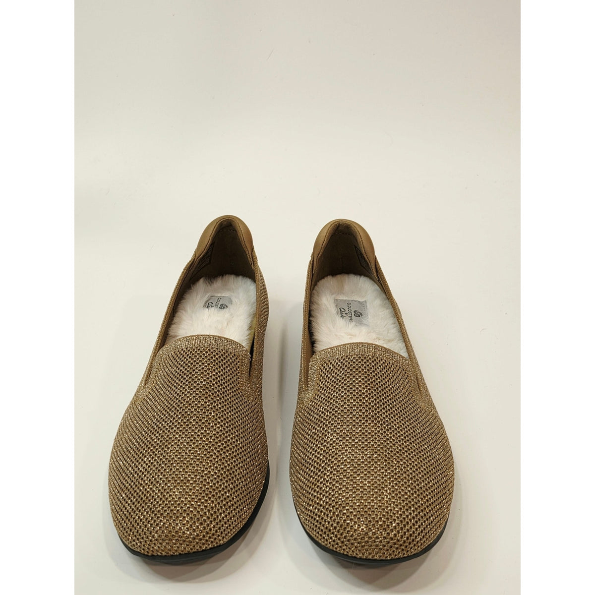 Clarks Cloudsteppers Washable Knit Slip-Ons in the style Carly Dream Fur in gold