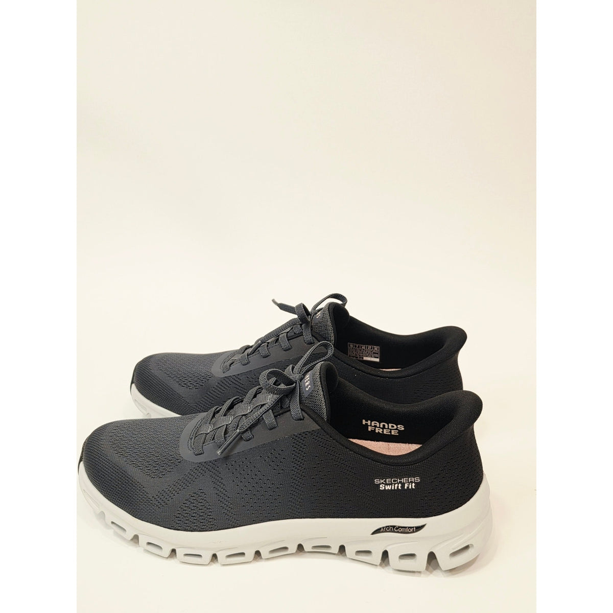 Skechers Women's Hands Free Swift Fit Grey And Black Slip-On Sneakers