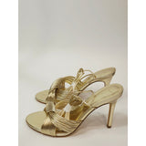 Marc Fisher Brista Womens Gold Strappy Lace Up Stiletto Heeled Sandals Size 9.5