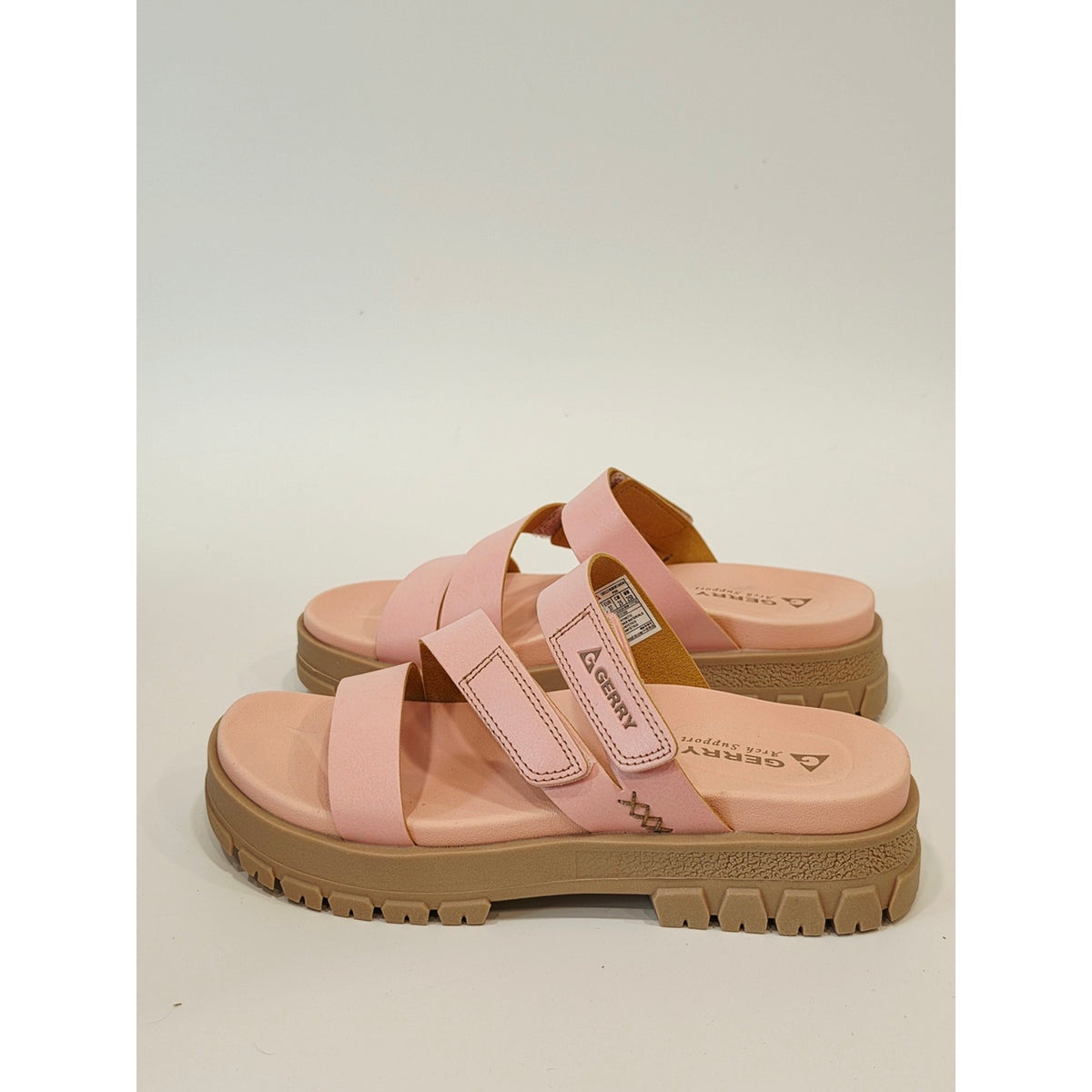 Gerry Choclo Blush Pink Platform Slide Sandals for Women