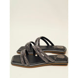 Vince Camuto Peomi Black Crystal-Strap Slide Sandals
