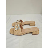 Journee Collection Jistina Women’s Pearl-Embellished Woven Slide Sandals Natural