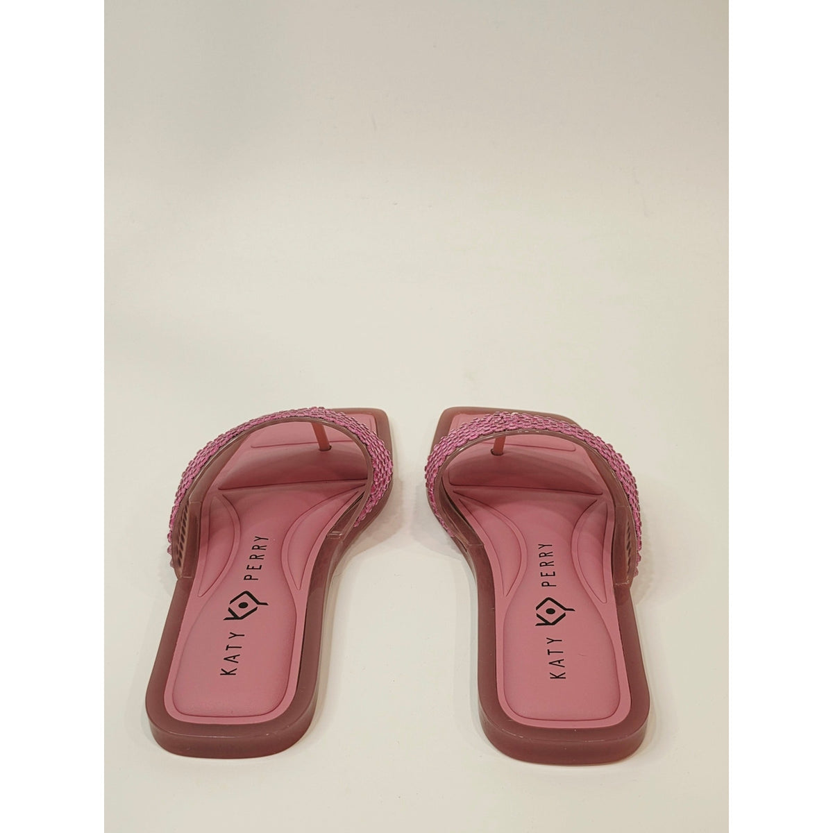 Katy Perry The Geli Slide Thong Rhinestone Slide Sandals in Pink Women's 6M