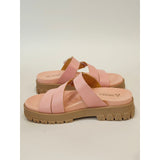 Gerry Choclo Blush Pink Platform Slide Sandals for Women
