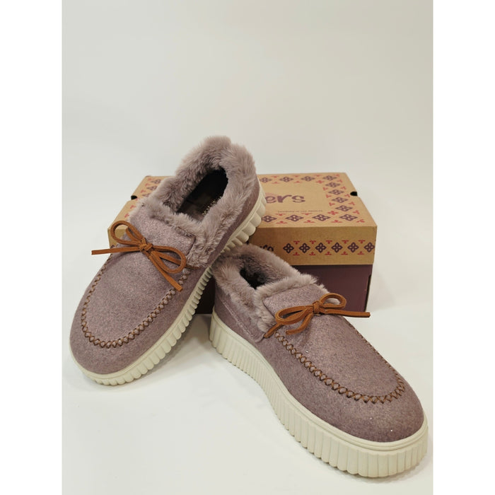 Skechers Women's Cozy Ojai Moccasin Slippers in Mauve