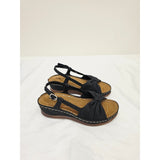 easy street Black Jupiter Knot-Front Slingback Sandals