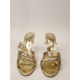 Marc Fisher Brista Womens Gold Strappy Lace Up Stiletto Heeled Sandals Size 9.5