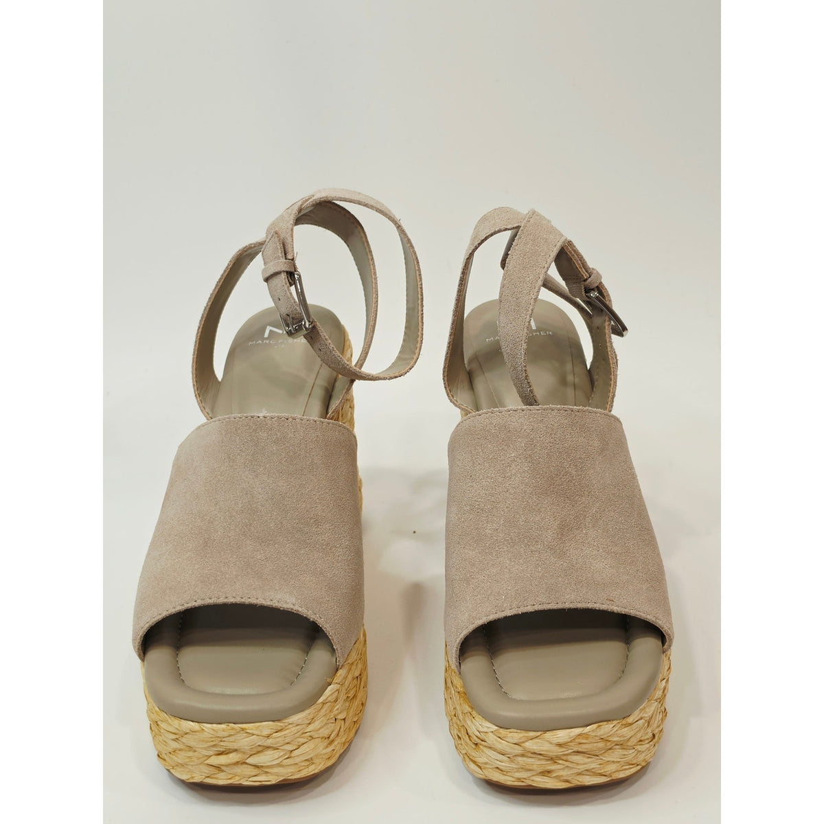 Marc Fisher Nelly Espadrille Wedge Sandals Natural Suade Women's Size 10