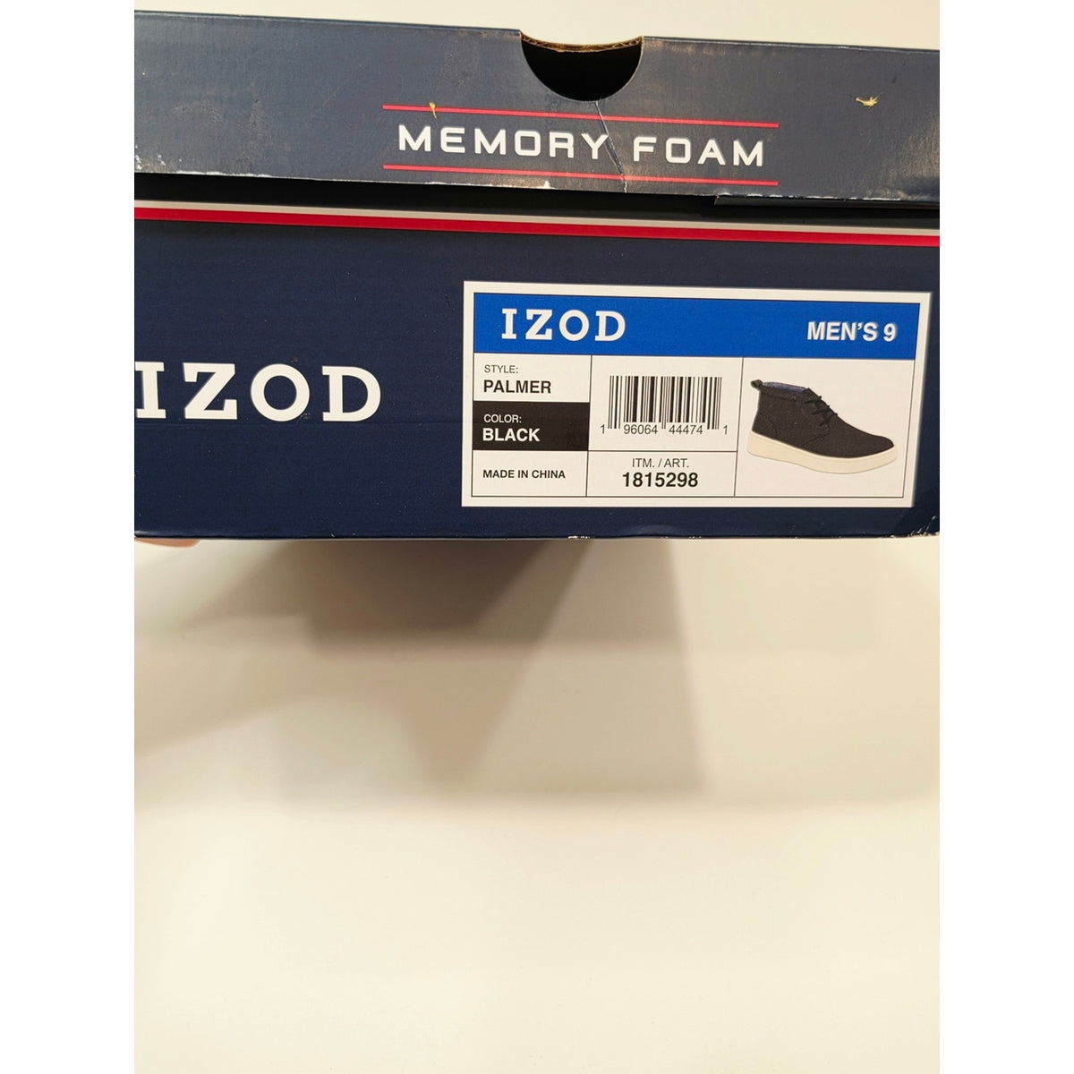Izod Palmer Black Men's Lace-Up Sneaker with Cream Sole