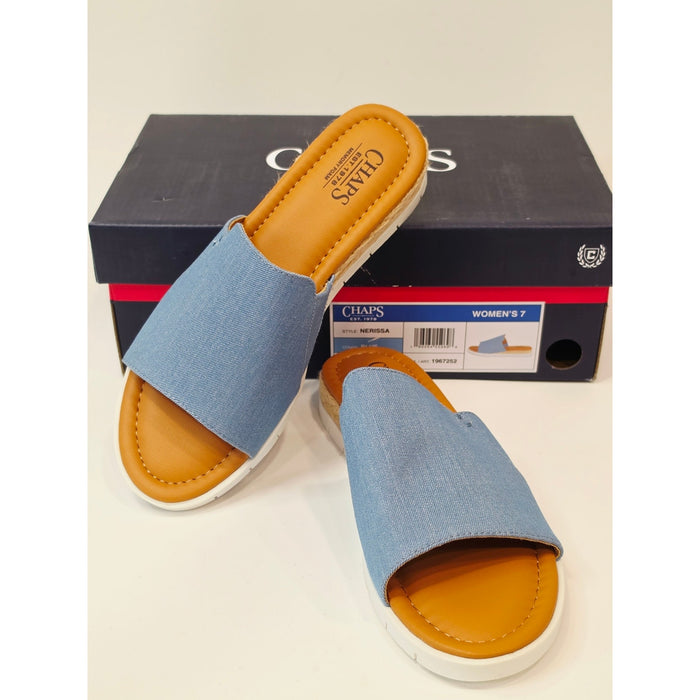 CHAPS Nerissa Women’s Slide Sandals – Blue | Size 7