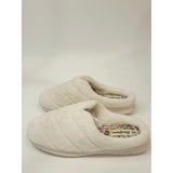 Dearfoams Women’s Leslie Quilted Terry Clog Slippers – Muslin White  Size M 7–8