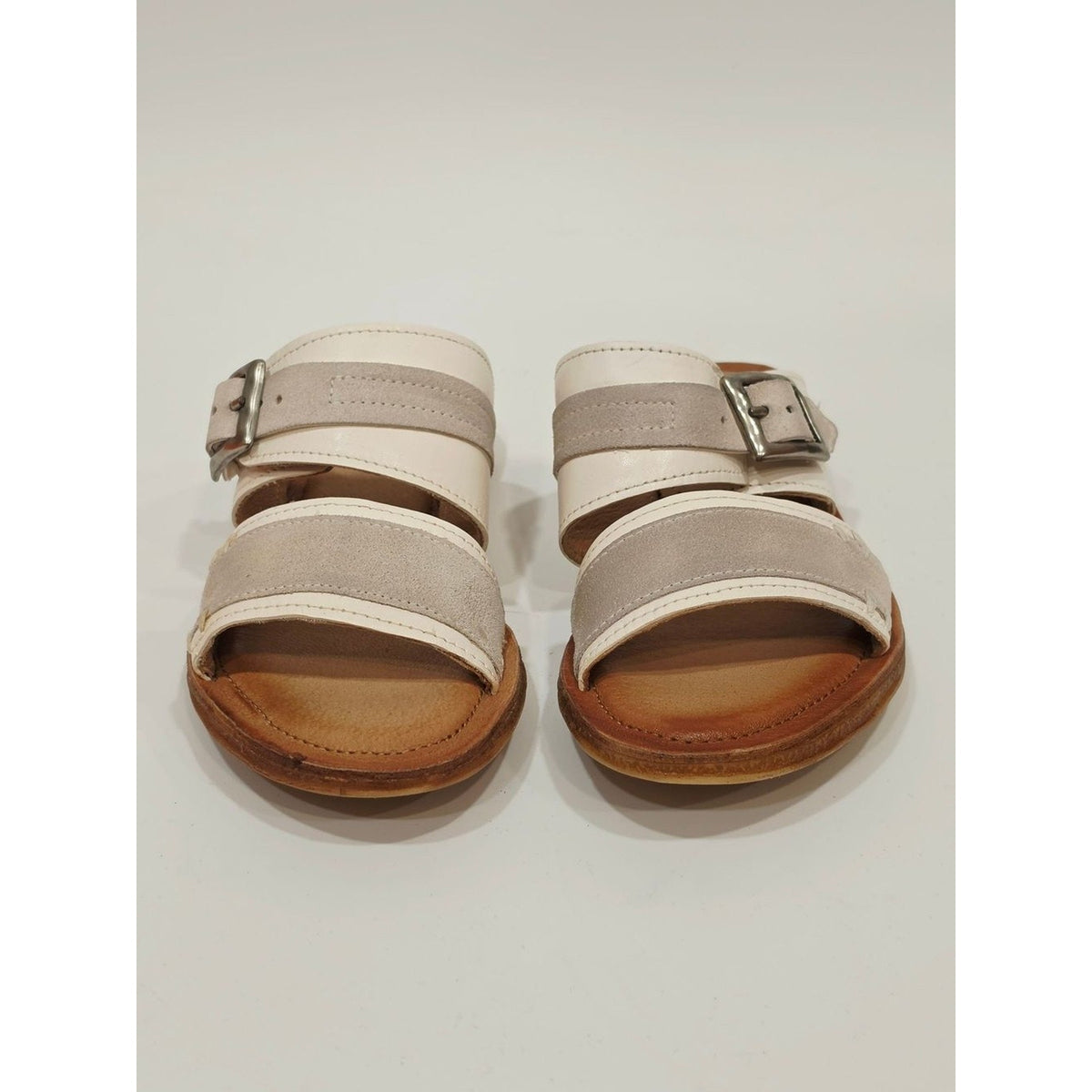 Miz Mooz Women's Florra Linen Color Leather and Suede Slide Sandal