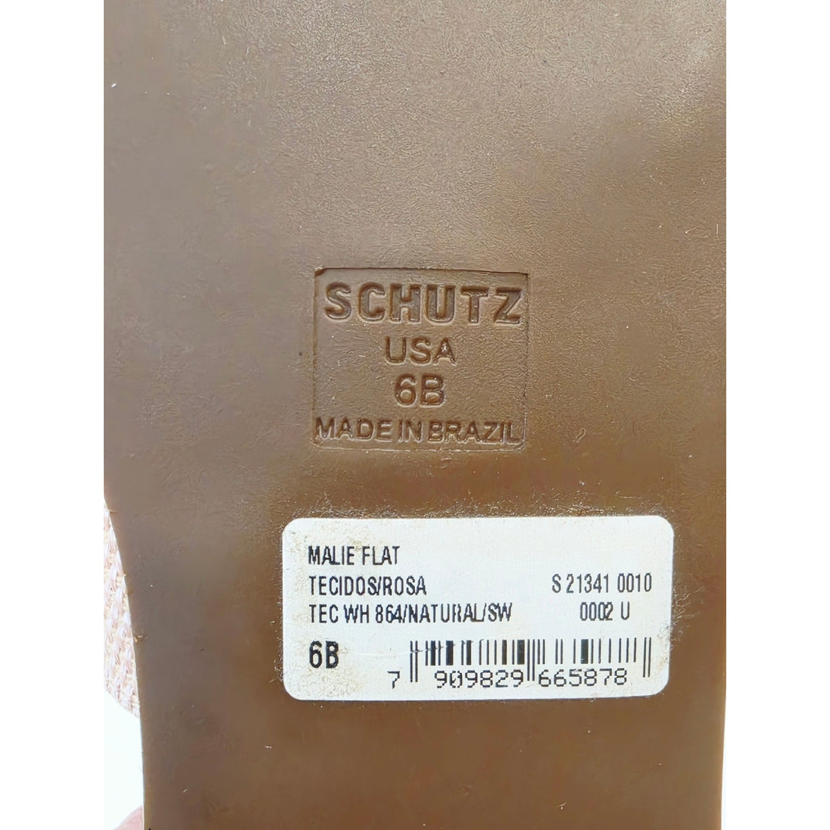 SCHUTZ Malie Flat Pink Textured Toe-Loop Sandals