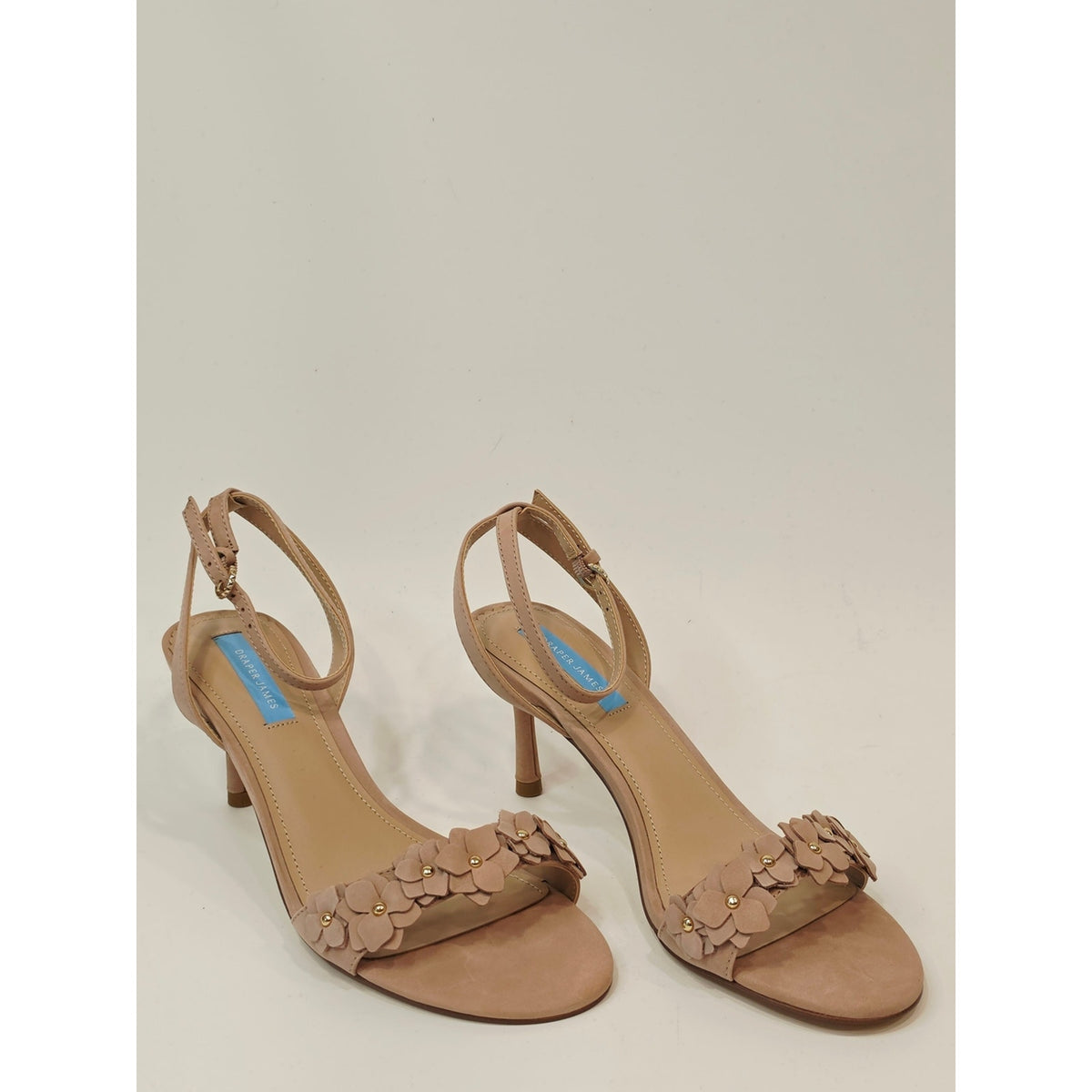 Draper James Alice Floral Appliqué Ankle Strap Sandals – Blush | Size 8.5