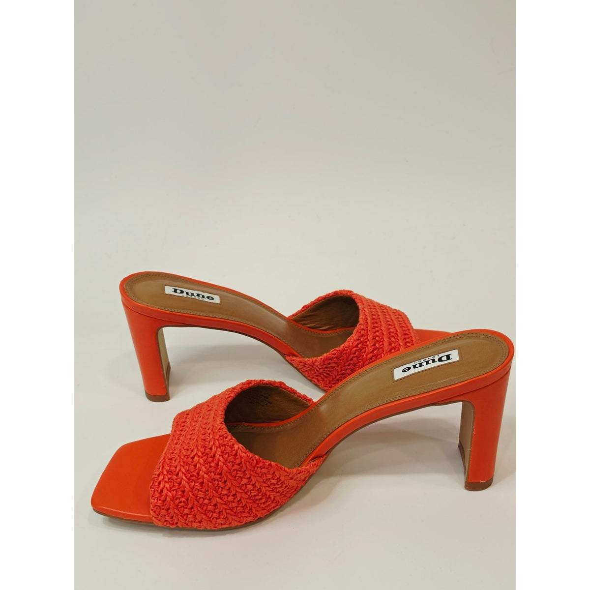 Dune London March Women’s Orange Woven Heeled Mules – Size EU 9/42 US 11
