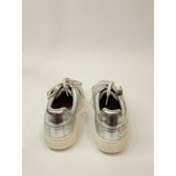Clarks Collection Caroline Rio leather sneakers in a silver metallic finish