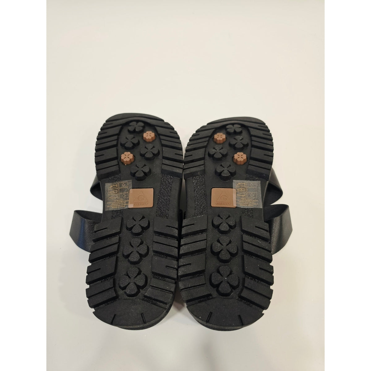 Gerry Choclo Black Women's Triple-Strap Slide Sandals