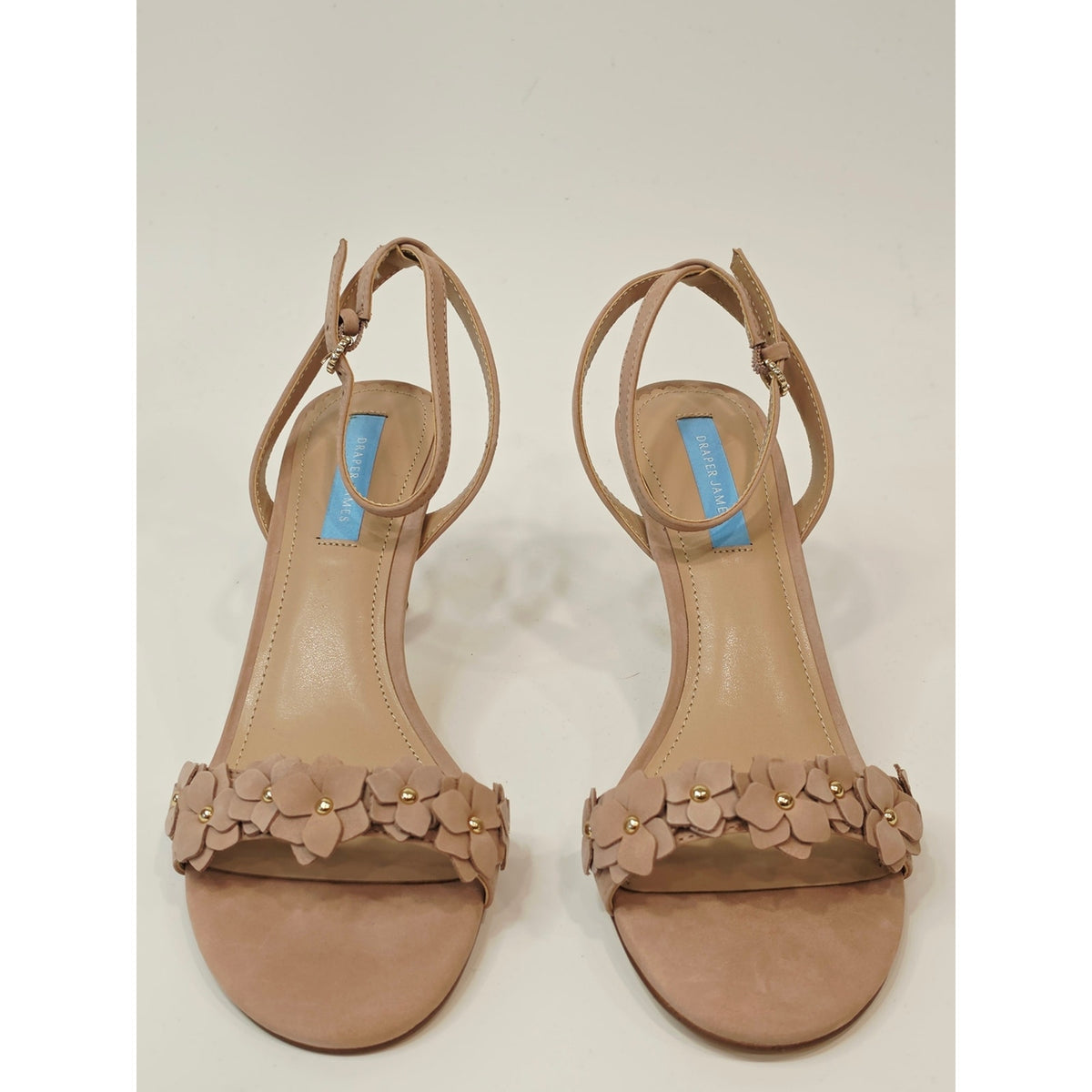 Draper James Alice Floral Appliqué Ankle Strap Sandals – Blush | Size 8.5