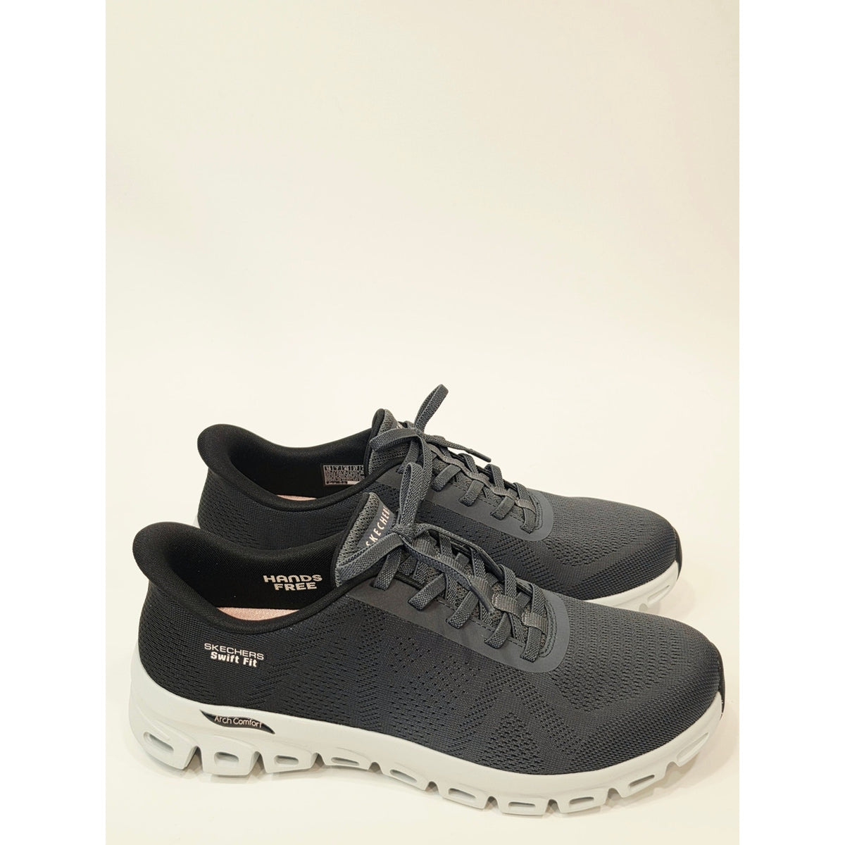 Skechers Women's Hands Free Swift Fit Grey And Black Slip-On Sneakers