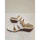 East 5th Evergreen White Strappy Slide Sandals