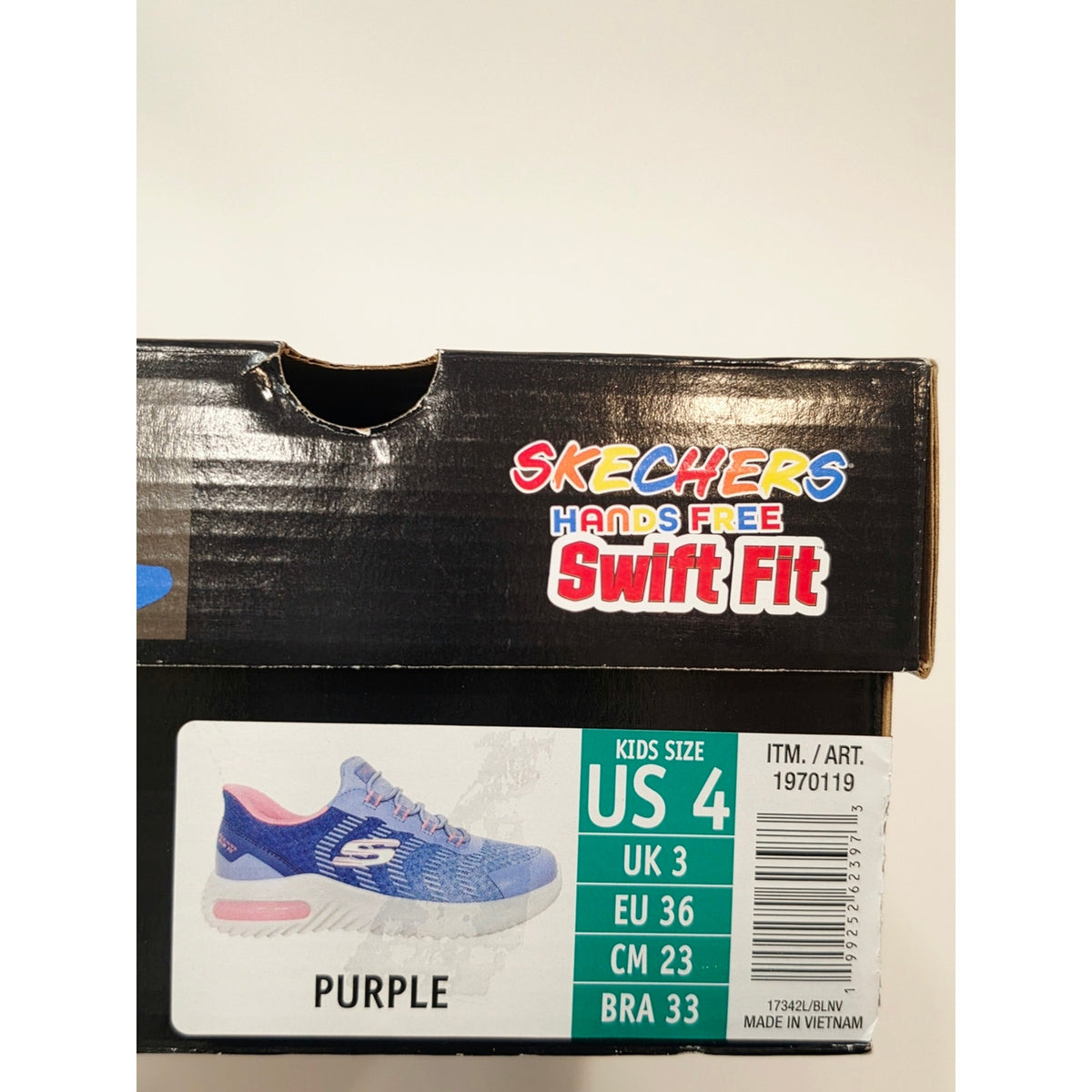 Skechers Hands Free Swift Fit Kids Light Blue and Pink Slip-On Sneakers