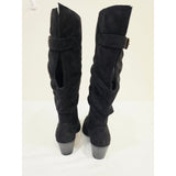 Journee Collection Kaleah Black Slouch Knee-High Block Heel Boots