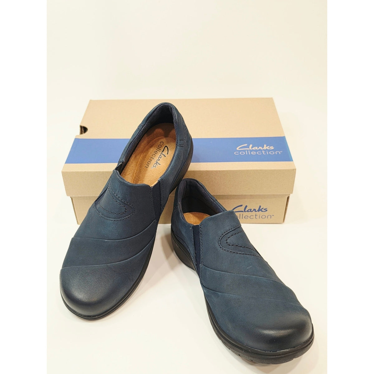 Clarks Carleigh Abby casual comfort loafers Navy Blue