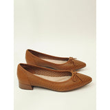Clarks Collection Natalyn Step Tan Perforated Leather Ballet Flats Size 8 Wide
