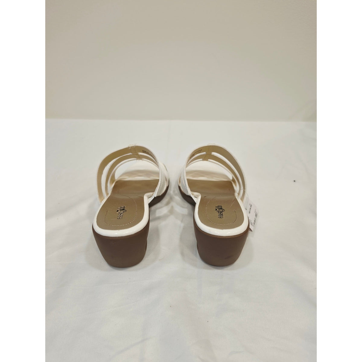 East 5th Evergreen White Strappy Slide Sandals