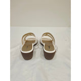 East 5th Evergreen White Strappy Slide Sandals