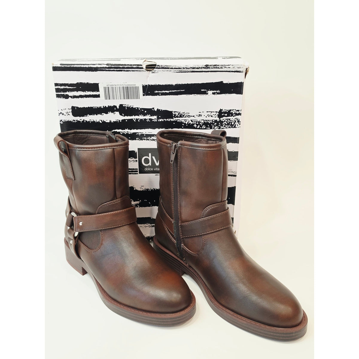 DV by Dolce Vita Pondo Moto Boots Women’s Brown Harness Mid-Calf Boots