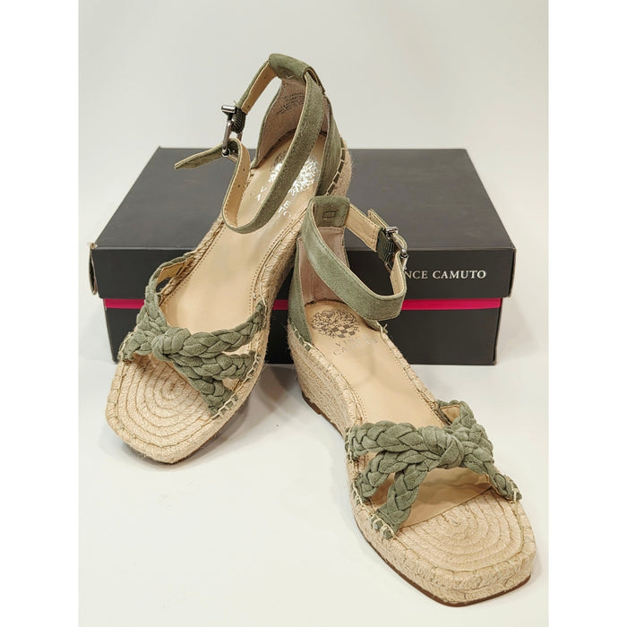 Vince Camuto Jadeya Olive Braided Espadrille Wedge Sandals