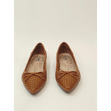 Clarks Collection Natalyn Step Tan Perforated Leather Ballet Flats Size 8 Wide
