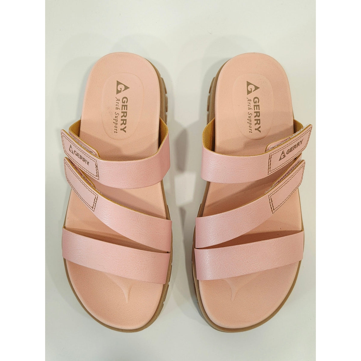 Gerry Choclo Blush Pink Platform Slide Sandals for Women