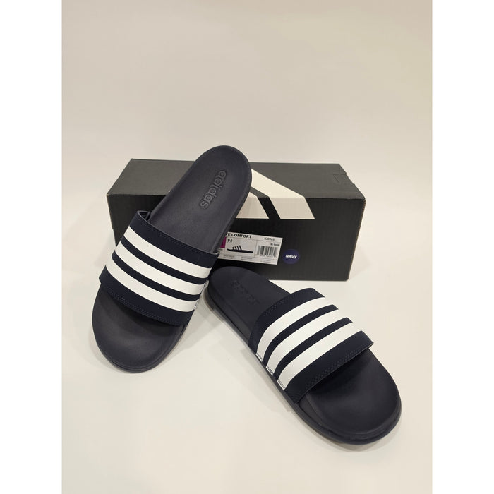 Adidas Adilette Comfort Navy and White Slide Sandals