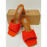 Dune London March Women’s Orange Woven Heeled Mules – Size EU 9/42 US 11