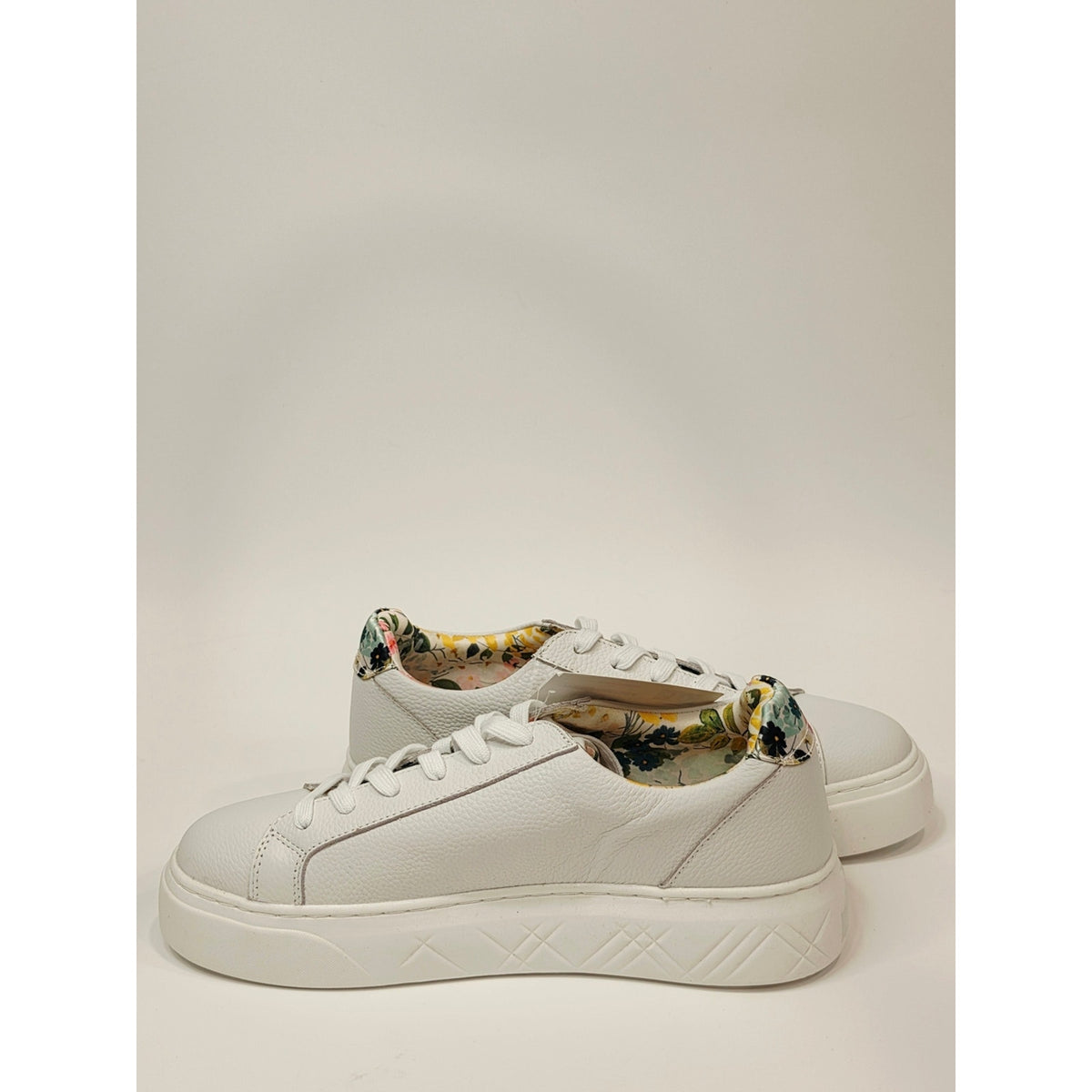 Ted Baker White Leather Sneakers with Floral Lining