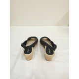 easy street Maureen Navy Crisscross Slingback Espadrille Wedges with Jute Sole
