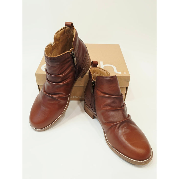 Earth Nadya Round Toe Ruched Casual Booties – Brown | 7.5W