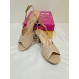 easy street Starlight Nude Slingback Peep-Toe Heels