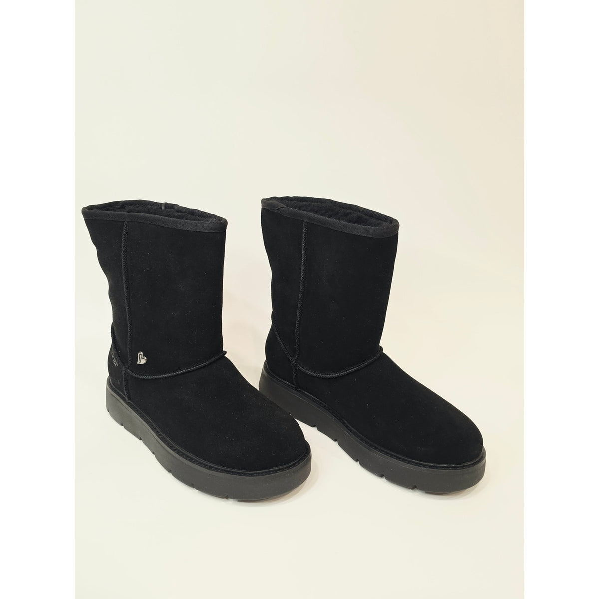 Skechers Keepsakes Cozy Black Suede Plush Lined Winter Boots